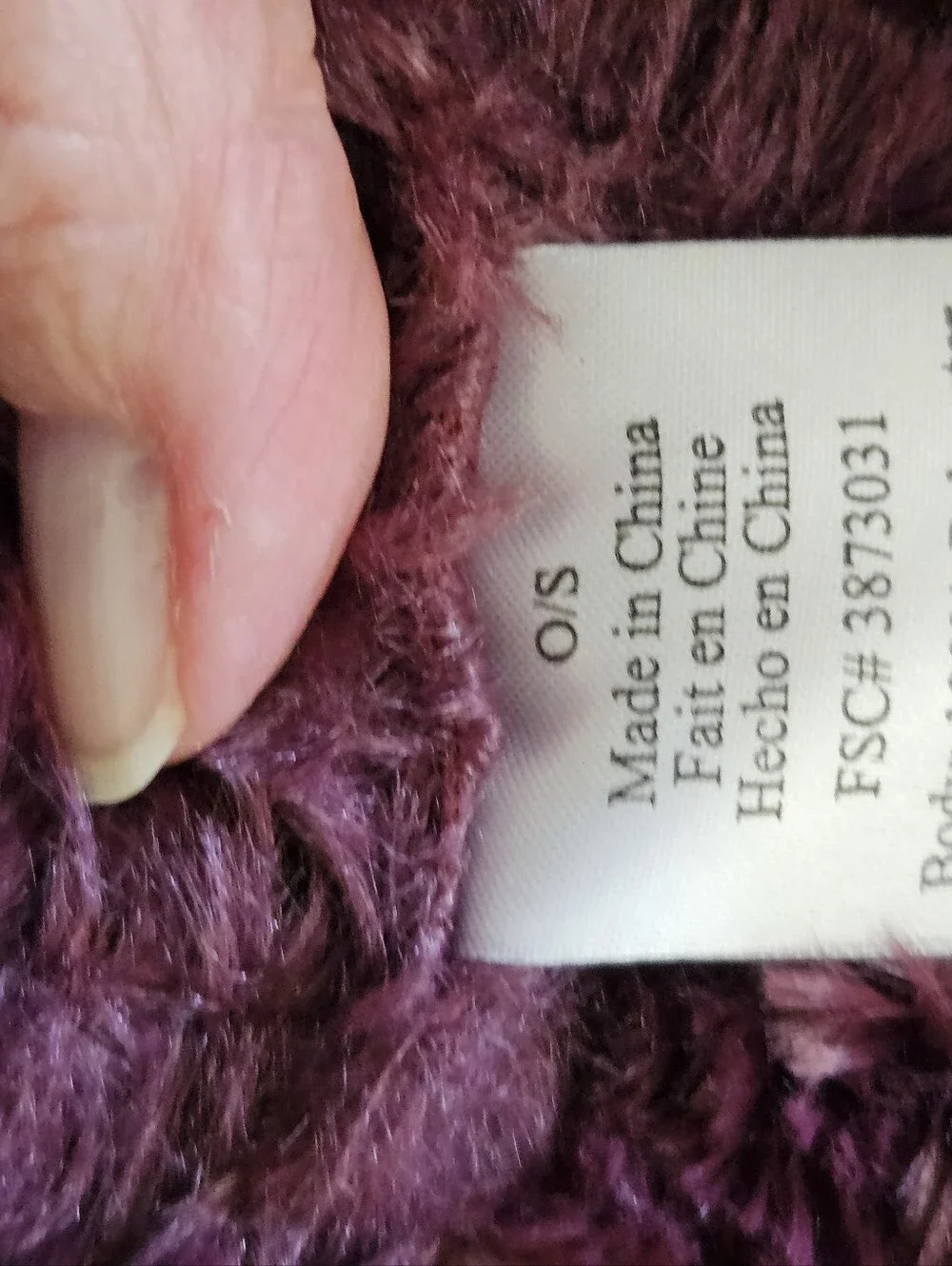 Women's Burgundy Faux-Fur Winter Scarf, Headband & Gloves Set Made By Avon